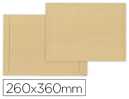 100 bolsas Liderpapel 260x360mm. kraft armado marrón 120g/m²